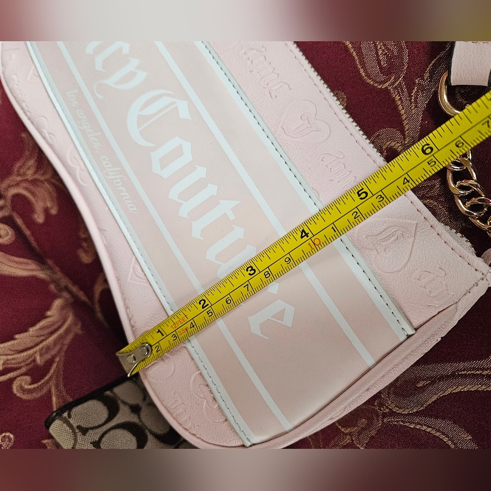 Juicy Couture y2k vintage Pale Pink and White Shoulder Bag - Picture 9 of 14